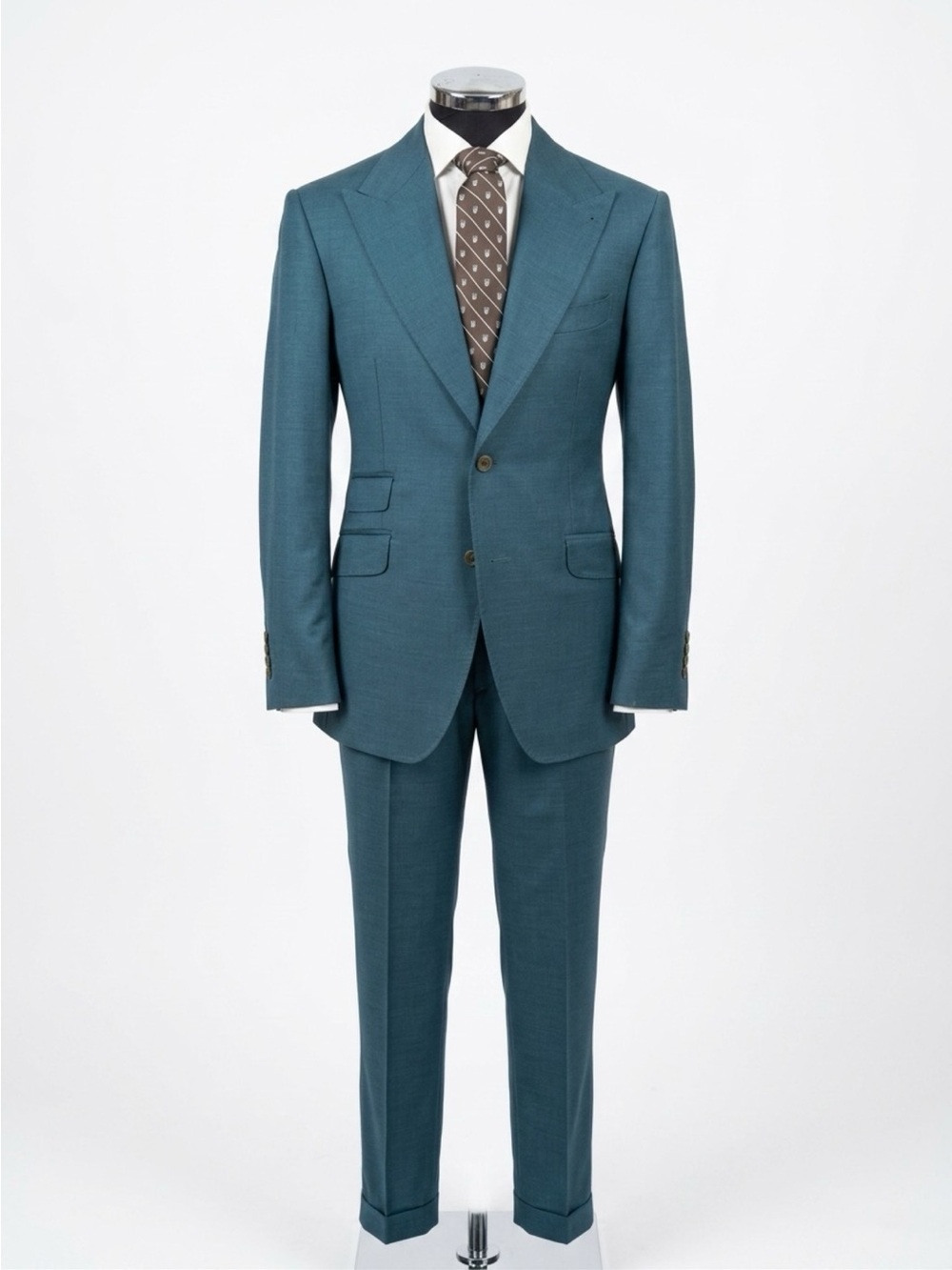 Teal green Men's Two-Piece Suit - Classic Tailored super 180 wool suit